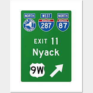 New York Thruway Northbound Exit 11: Nyack US Route 9W Posters and Art